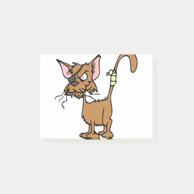 Cat Animal Injured Hurt Fighting Patch Pet Post-it Notes (Front)