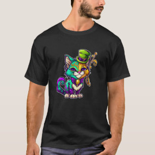Cat Animal Mardi Gras Carnival Jester Cat Mardi Gr T-Shirt