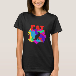 Cat Animal Mosaik Puzzle T-Shirt