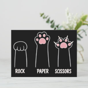 Cat Animal Pet Lover Rock Paper Scissors Hand Game Invitation