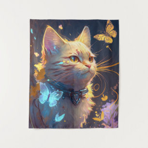Cat Animal Portrait Painting Pet Character Tapestry