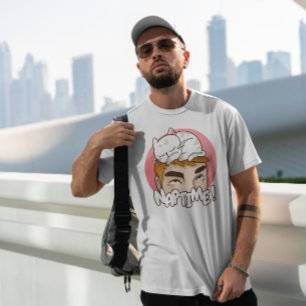 Cat Animal Sleeping On Man   T-Shirt