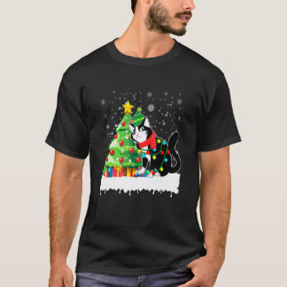 Cat Animal Wearing Christmas Tree Hat Claus T-Shirt