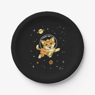 Cat Animals In Space Paper Plate