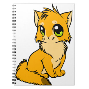 Cat Anime Cute Kitten Figure Line Art Notebook