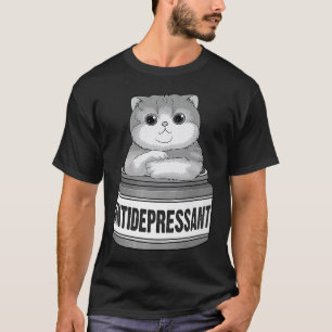 Cat Antidepressant For Men Women Cool Cat T-Shirt