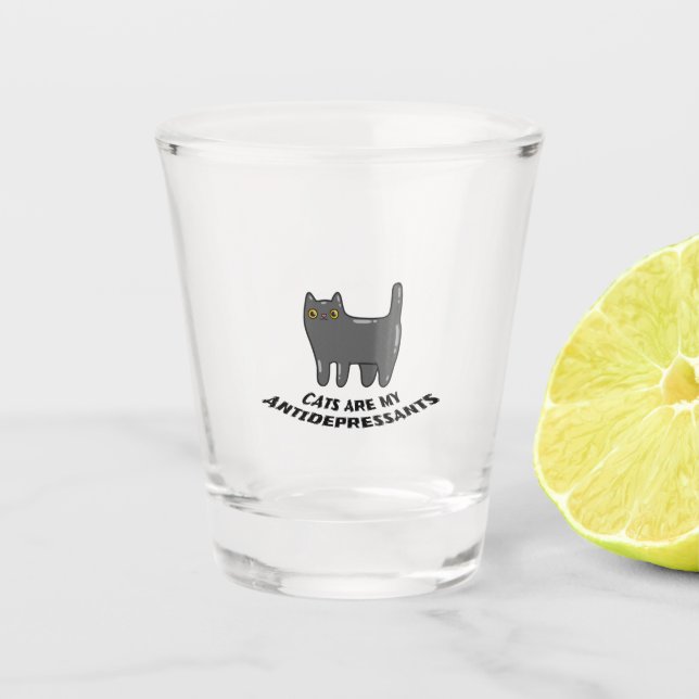 Cat Antidepressant Shot Glass (Front)