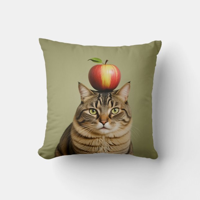 Cat Apple Cushion (Front)