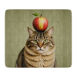 Cat Apple Cutting Board