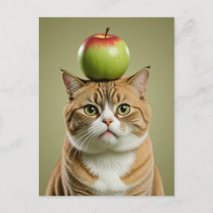 Cat Apple Holiday Postcard