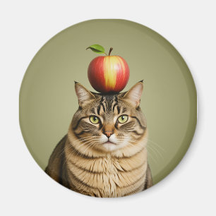 Cat Apple Magnet