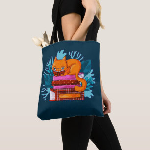 Cat Approved Books Teal Tote Bag