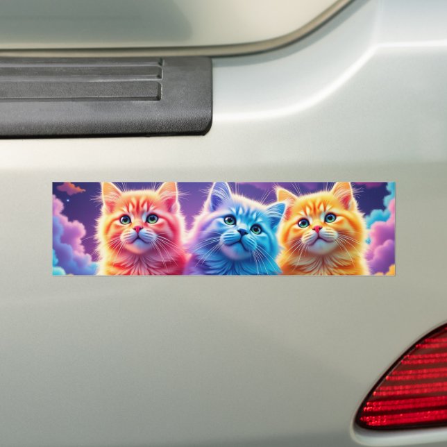 Cat Art Bumper Sticker (On Car)