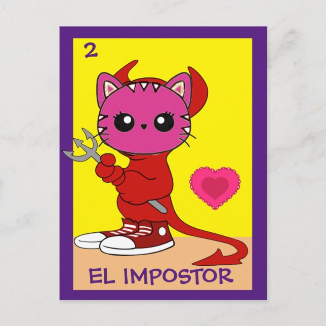 Cat Art Card, The Imposter, Postcard (Front)