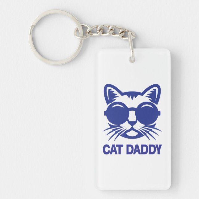 Cat Art Cat Daddy Key Ring (Front)