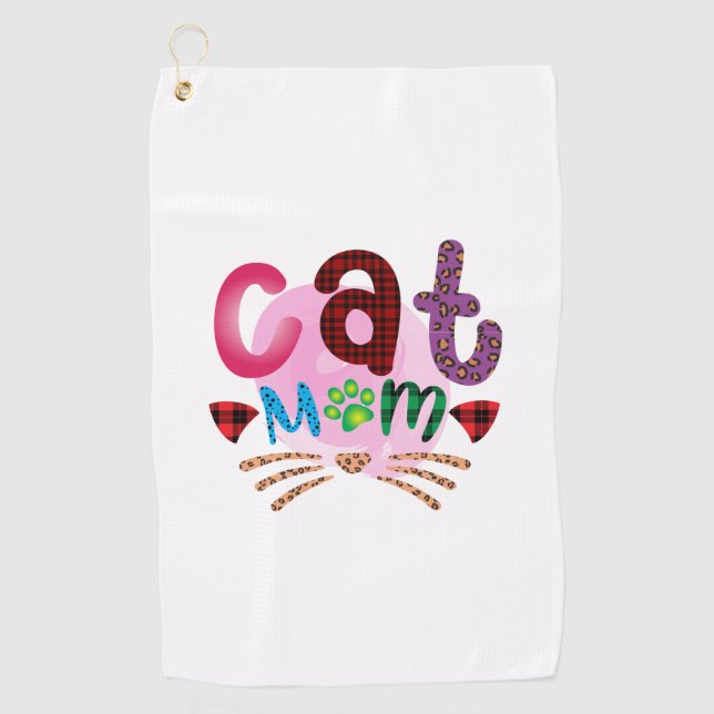 Cat Art Cat Mom_2 Golf Towel (Front)