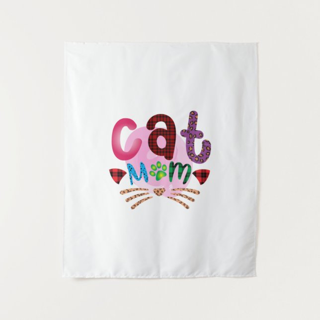 Cat Art Cat Mom_2 Tapestry (Front)