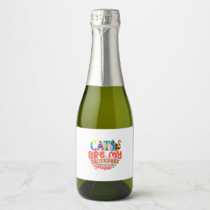 Cat Art Cats Are My Favorite People Sparkling Wine Label