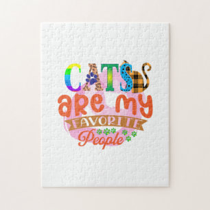 Cat Art Cats Are My Favourite People Jigsaw Puzzle