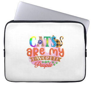 Cat Art Cats Are My Favourite People Laptop Sleeve