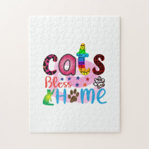 Cat Art Cats Bless Home_2 Jigsaw Puzzle