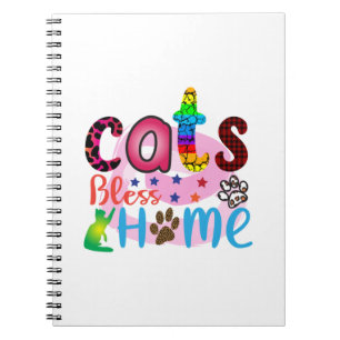 Cat Art Cats Bless Home_2 Notebook