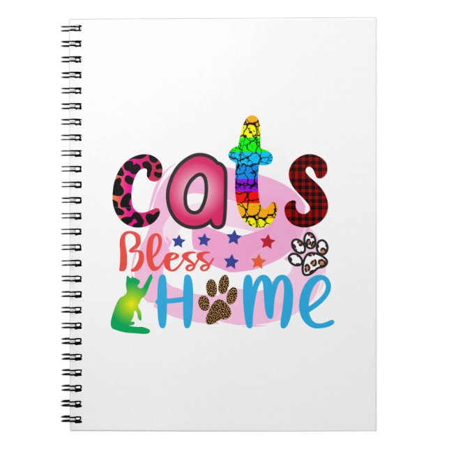 Cat Art Cats Bless Home_2 Notebook (Front)