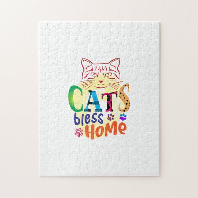 Cat Art Cats Bless Home Jigsaw Puzzle (Vertical)