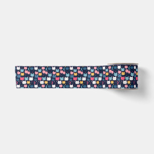 Cat Art Cute Cat Faces Satin Ribbon