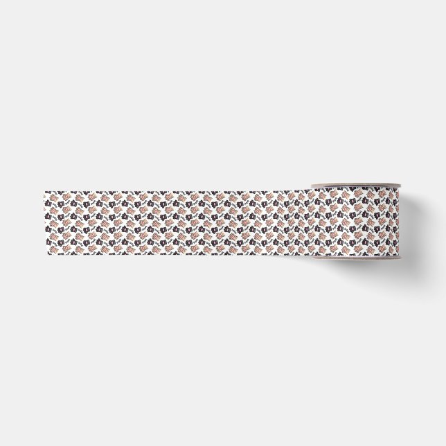 Cat Art | Cute Cat Pattern Seamless Background Satin Ribbon (Front)