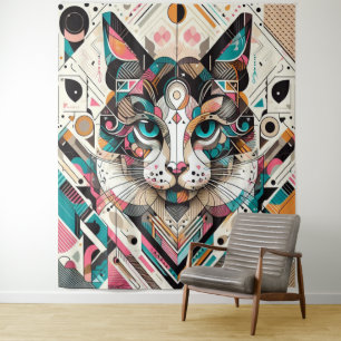 Cat Art Design Tapestry