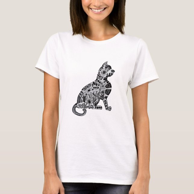 CAT . ART DRAWING HANDMADE  T-Shirt (Front)