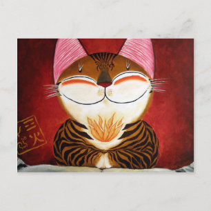 cat art - fire (5 elements) postcard