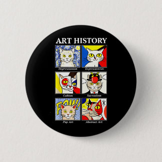Cat Art History Funny Painting Teacher Art Lover 6 Cm Round Badge