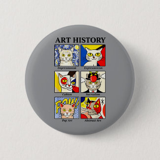 Cat Art History Funny Painting Teacher Art Lover 6 Cm Round Badge