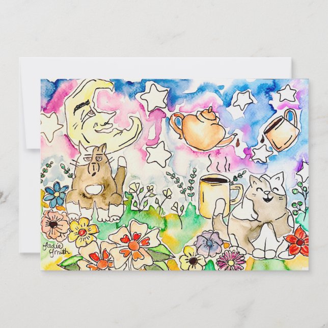 Cat Art Holiday Card (Front)