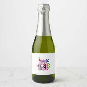 Cat Art I Am A Cat Person Sparkling Wine Label