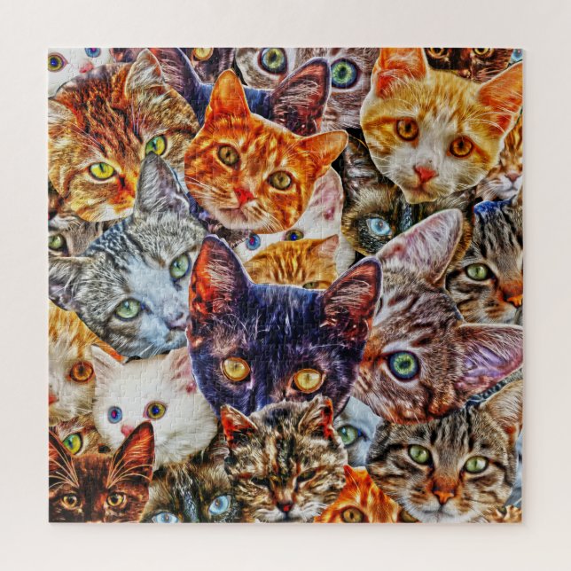 Cat Art Pattern Jigsaw Puzzle (Vertical)