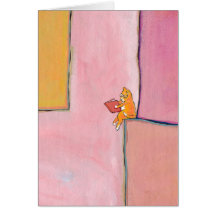 Cat art reading fun - Marmalade Prefers Solitude