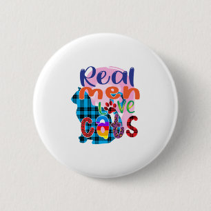 Cat Art Real Men Love Cats 6 Cm Round Badge