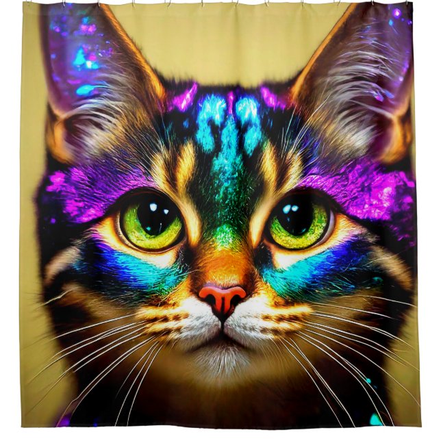 Cat Art Shower Curtain (Front)