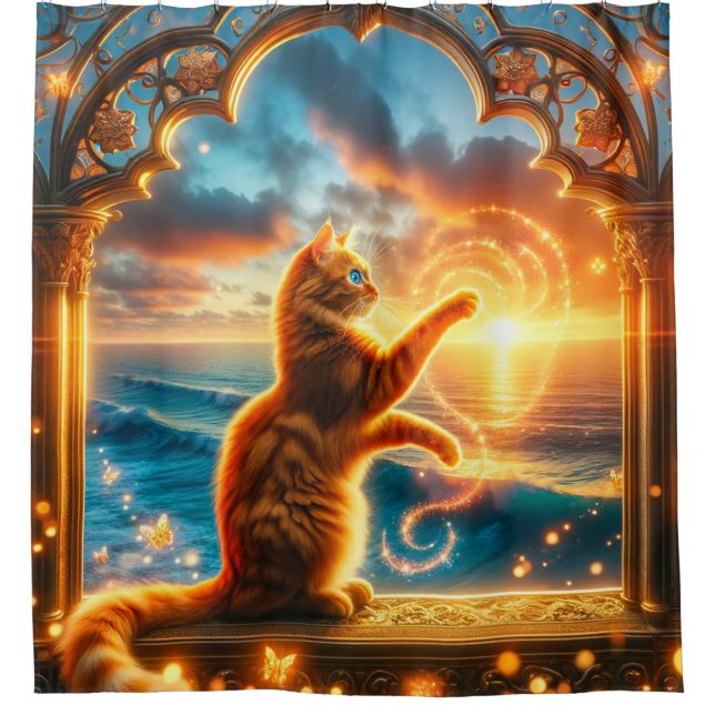 Cat Art Shower Curtain (Front)