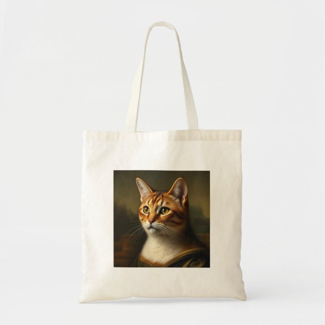 Cat Art Tote Mona Lisa Starry Night (Front)