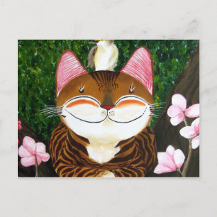 cat art - wood (5 elements) postcard