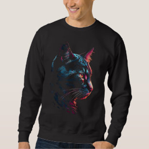 Cat Artwork Portrait Pet Cat Motif Animal Cat Sweatshirt