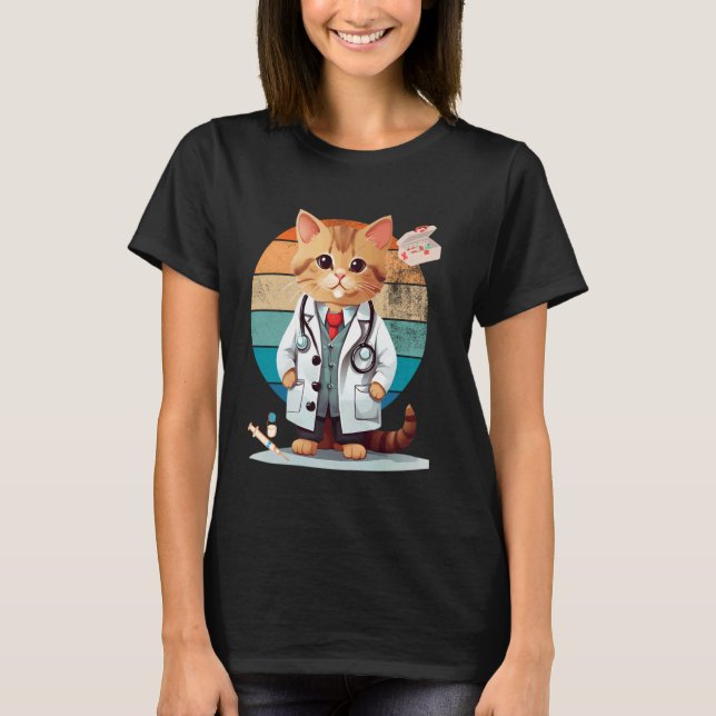 Cat As A Doctor T-Shirt (Front)