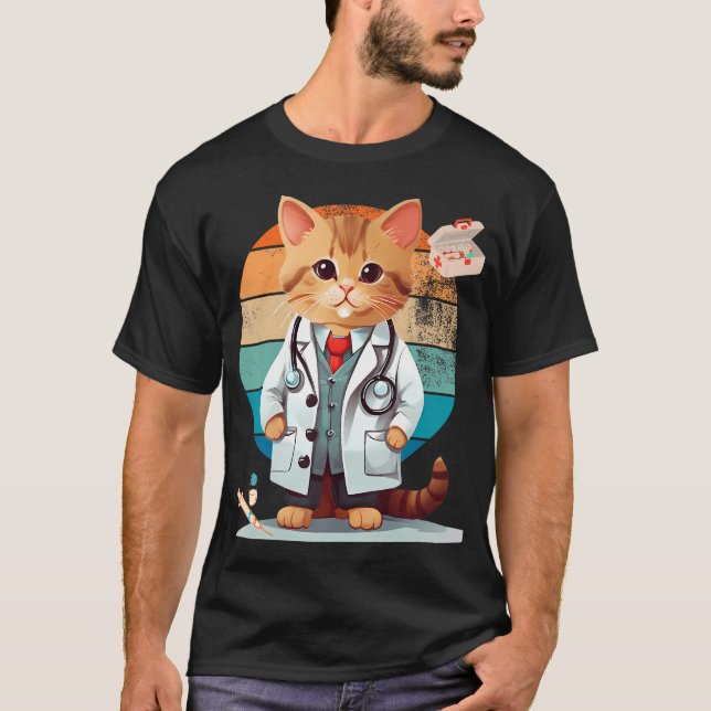 Cat As A Doctor T-Shirt (Front)