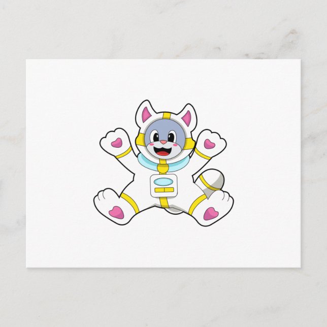 Cat as Astronaut in Costume Postcard (Front)