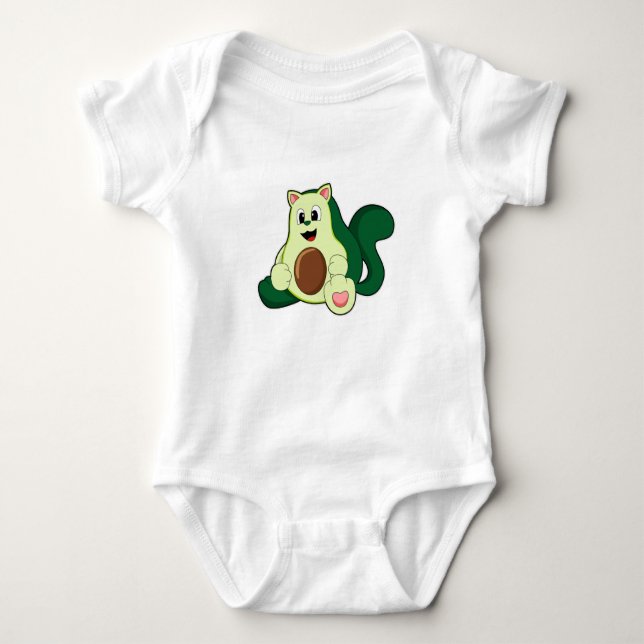 Cat as Avocado Baby Bodysuit (Front)