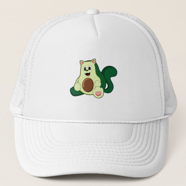 Cat as Avocado Trucker Hat (Front)